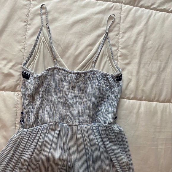 Blue and white maxi dress with adjustable straps - Picture 3 of 4